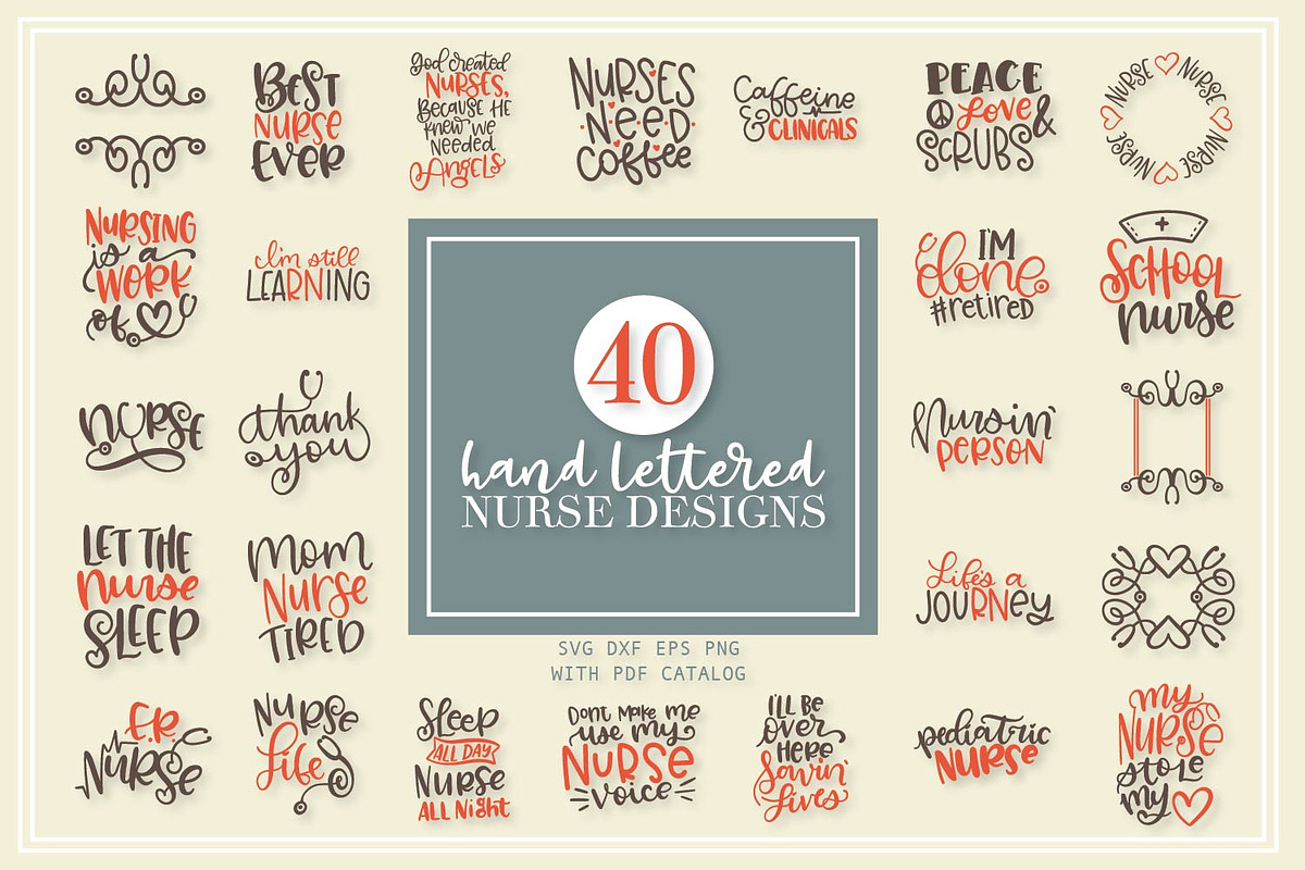 Nurse Bundle - Hand Lettered Designs in Illustrations - product preview 8
