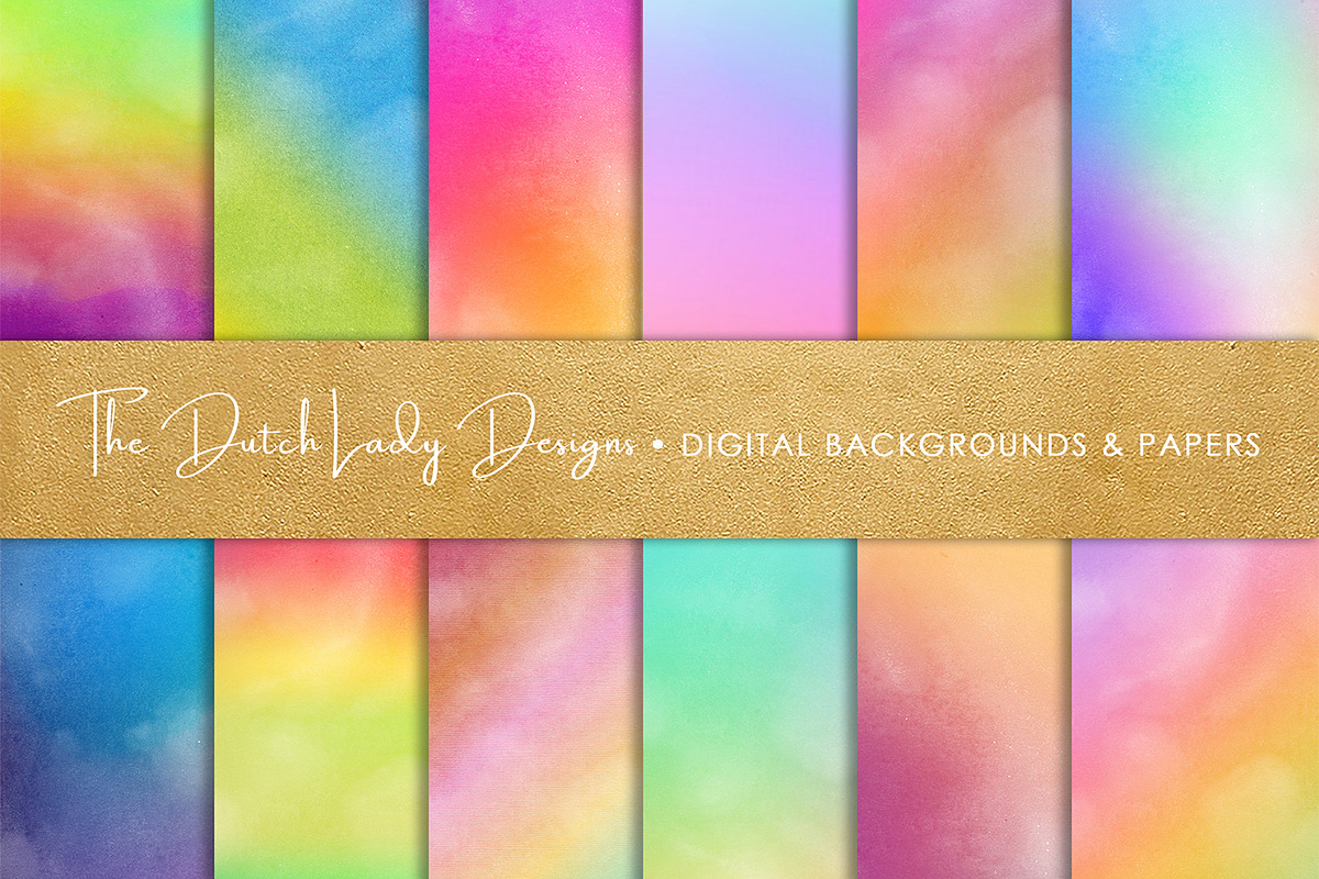 Distressed Rainbow Gradient Papers in Textures - product preview 8