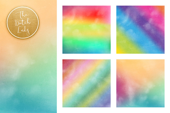 Distressed Rainbow Gradient Papers in Textures - product preview 1