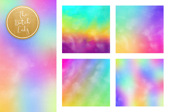 Distressed Rainbow Gradient Papers in Textures - product preview 3