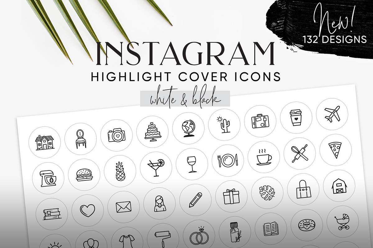 White & Black Instagram Cover Icons in Instagram Templates - product preview 8