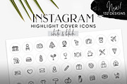 White & Black Instagram Cover Icons