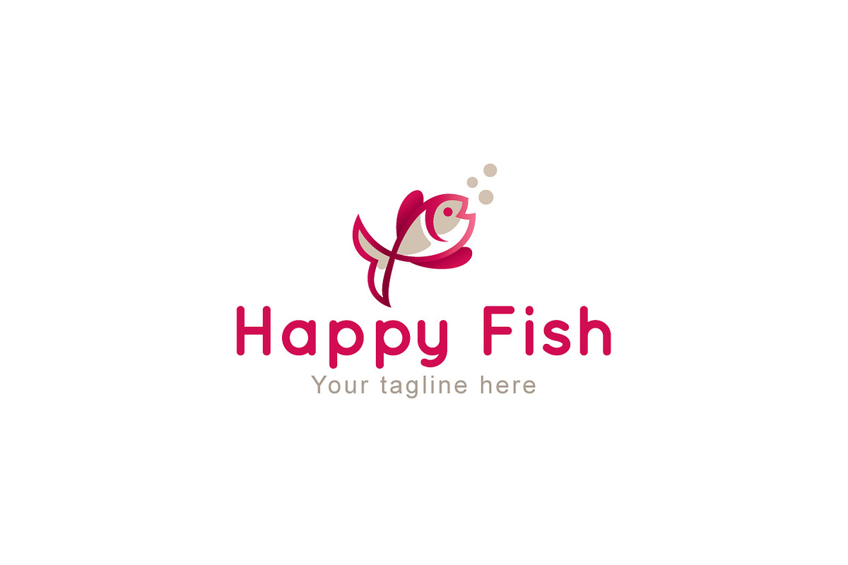 Happy Fish-Cute Water Creature in Logo Templates - product preview 8
