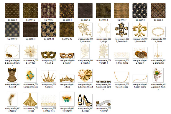 Gold Masquerade Graphics in Illustrations - product preview 2