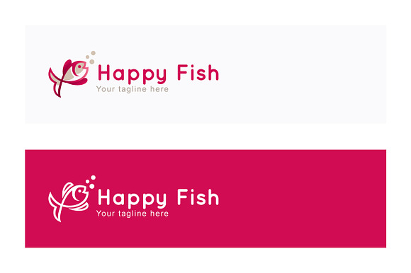 Happy Fish-Cute Water Creature in Logo Templates - product preview 1