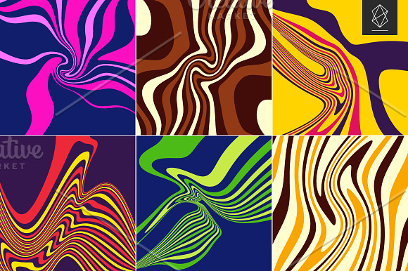 Psychedelic hypnotic backgrounds in Patterns - product preview 1