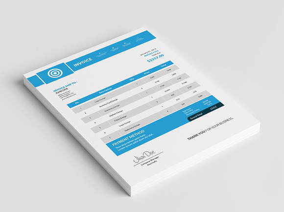Business invoice template in Stationery Templates - product preview 1