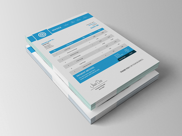 Business invoice template in Stationery Templates - product preview 2