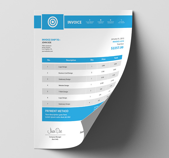 Business invoice template in Stationery Templates - product preview 3