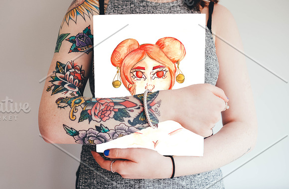 Watercolor Zodiac Girls Set in Illustrations - product preview 6