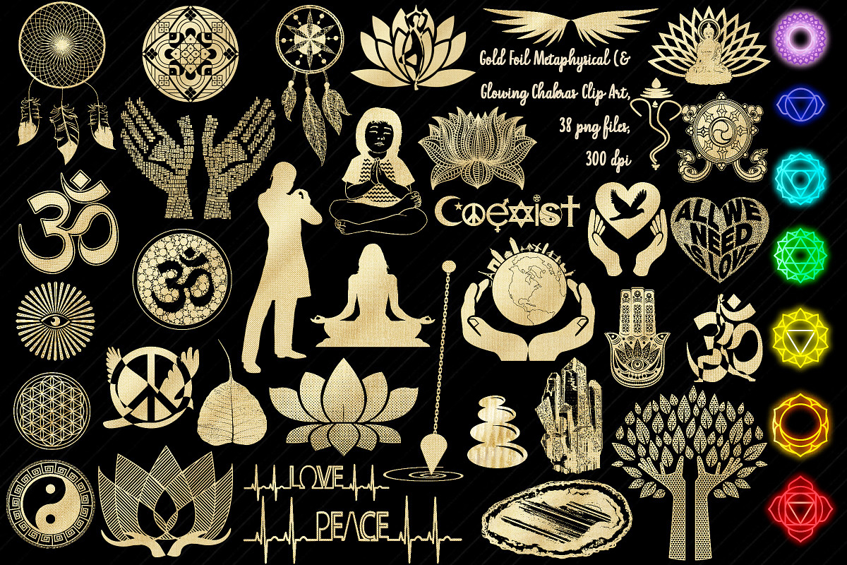 Metaphysical Gold Foil Clip Art in Illustrations - product preview 8