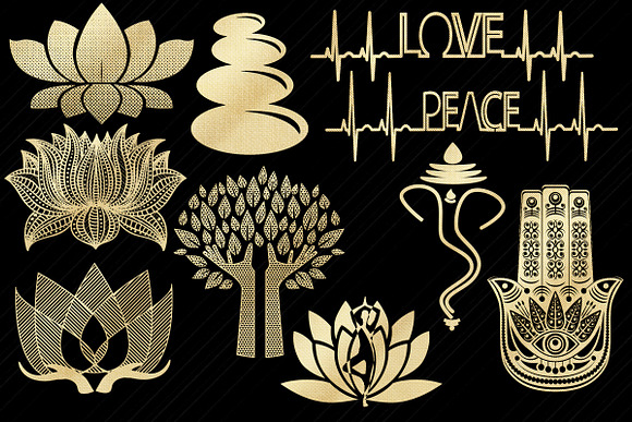 Metaphysical Gold Foil Clip Art in Illustrations - product preview 3
