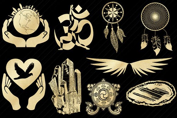 Metaphysical Gold Foil Clip Art in Illustrations - product preview 4