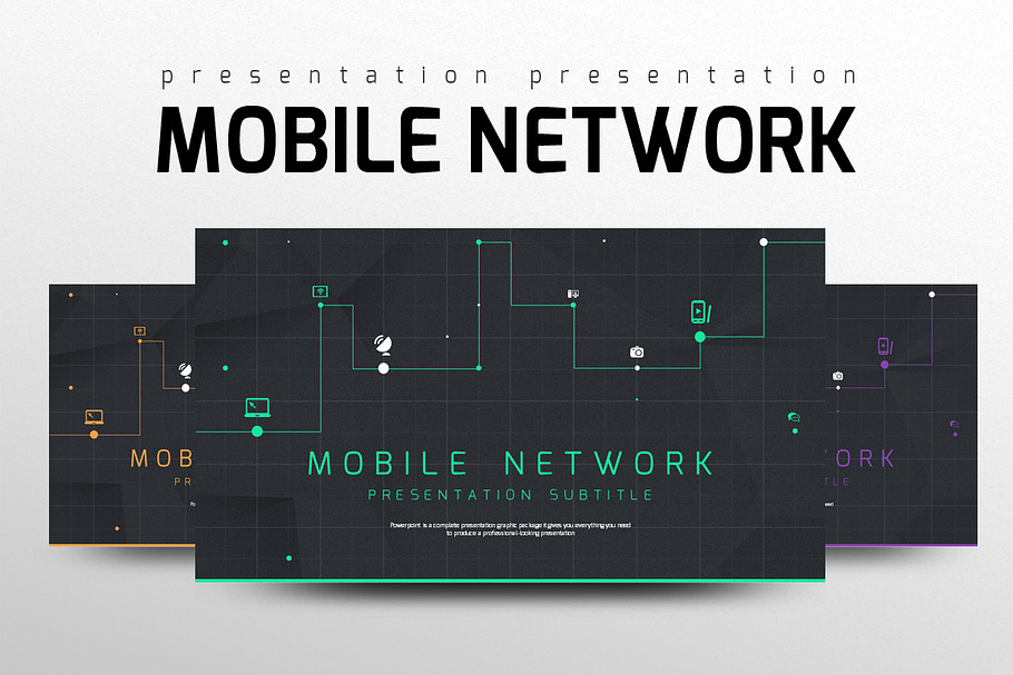 Mobile Network in Presentation Templates - product preview 8