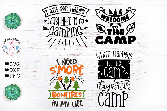 Camp Quotes Bundle - Camping Cut Fil in Illustrations - product preview 1
