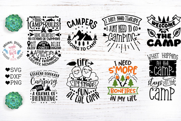 Camp Quotes Bundle - Camping Cut Fil in Illustrations - product preview 2