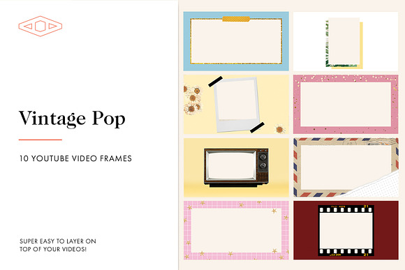 10 Vintage Pop Youtube Frames in YouTube Templates - product preview 10