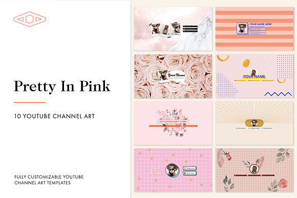 Pretty in Pink Youtube Channel Art in YouTube Templates - product preview 10