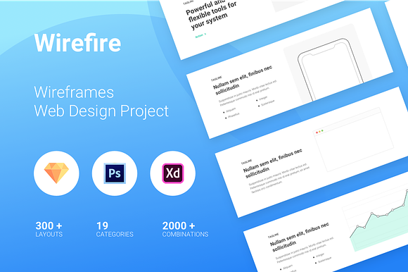 Wirefire - Wireframe Kit Web Design in Wireframe Kits - product preview 2