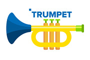 Trumpet Vector. Musical Child