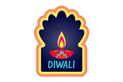 Diwali Vector. Simple Holiday Web