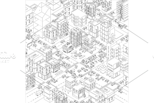Vector town city streets
