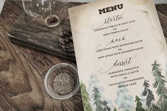 Pine Trees Wedding Invitation in Wedding Templates - product preview 5