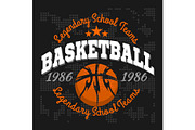 Basketball emblem for T-shirts
