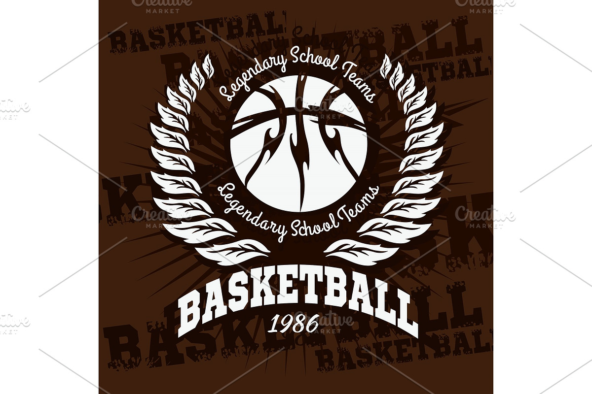 Basketball emblem for T-shirts in Illustrations - product preview 8