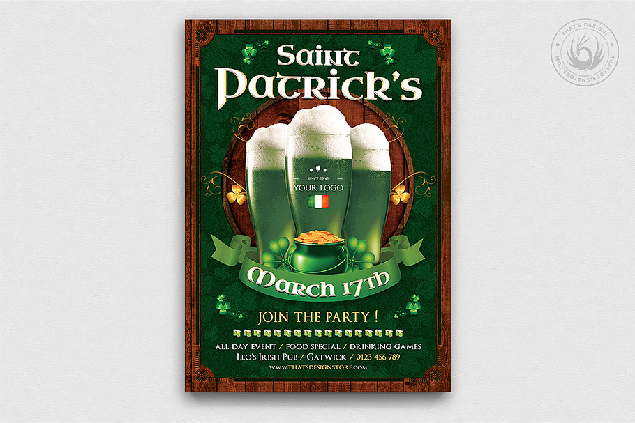 Saint Patricks Day Flyer Template V8 in Flyer Templates - product preview 8