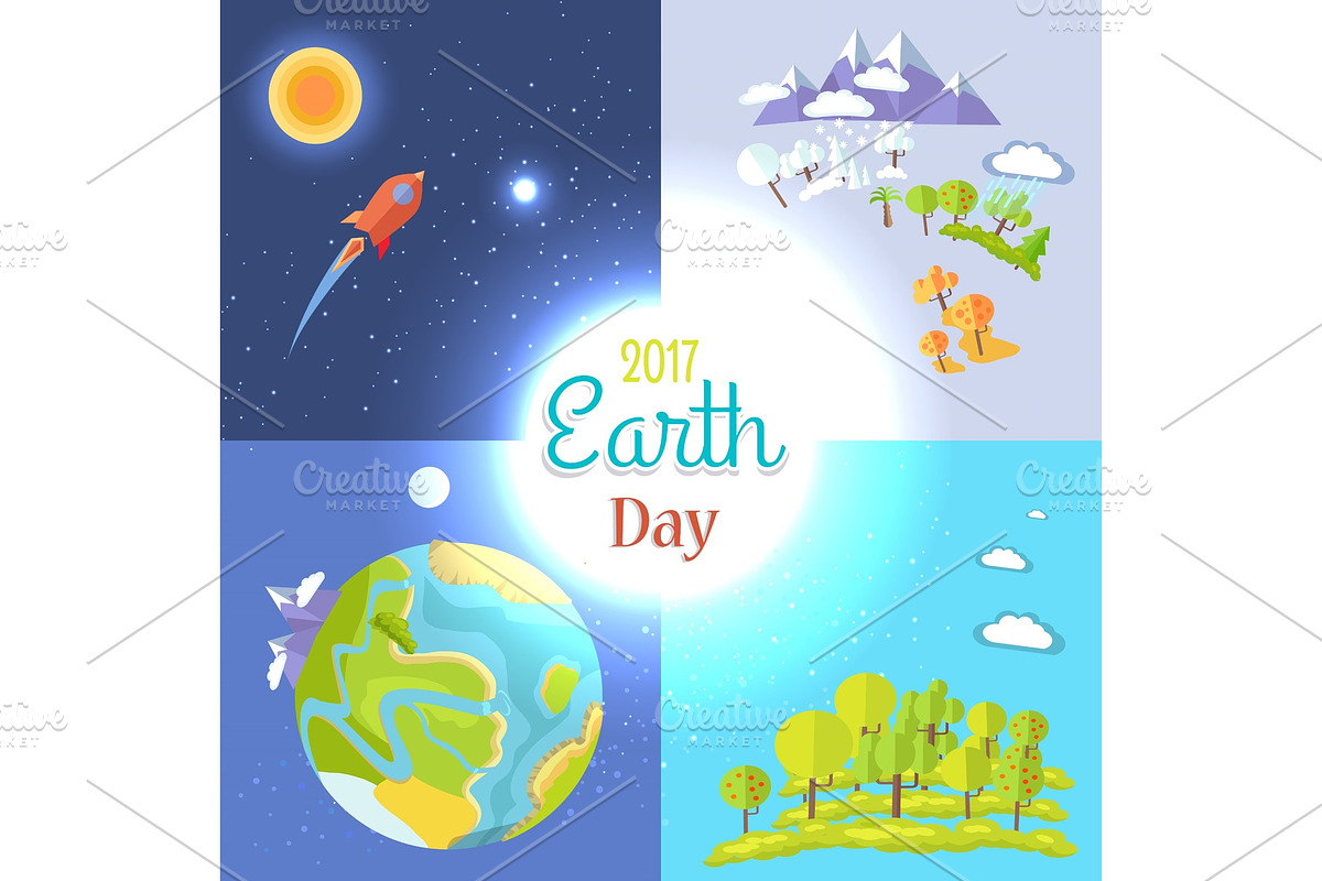 2017 Earth Day Posters Set Traveling in Illustrations - product preview 8