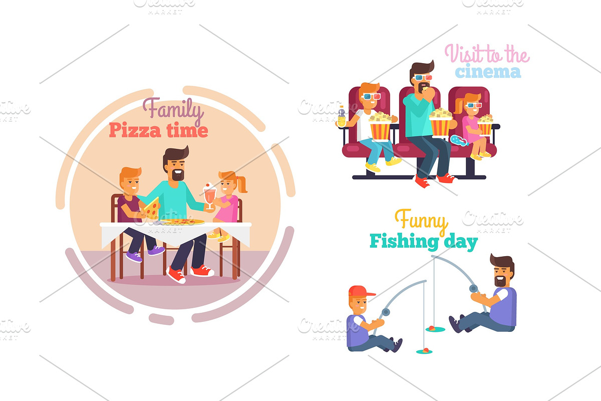 Fathers Day Poster with Dad and in Illustrations - product preview 8