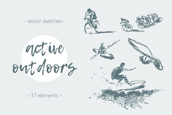 Sketches of outdoors activity