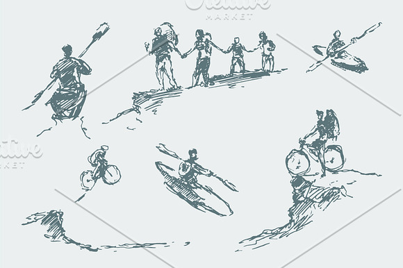 Sketches of outdoors activity in Illustrations - product preview 1