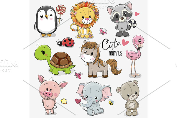 Set of Cartoon Animals