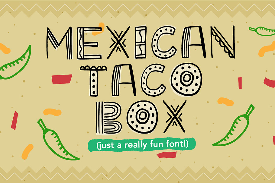 Mexican Taco Box Font in Display Fonts - product preview 8