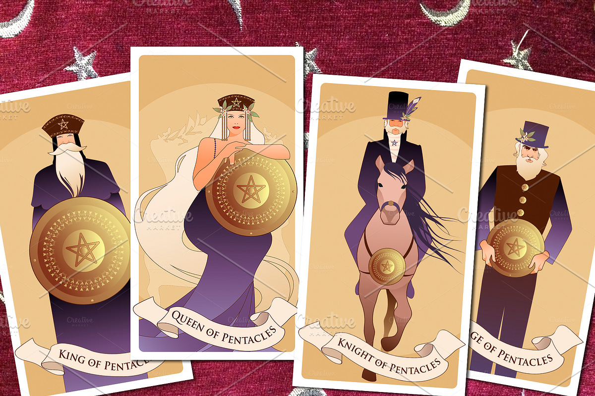 Minor Arcana Tarot Court: Pentacles in Illustrations - product preview 8