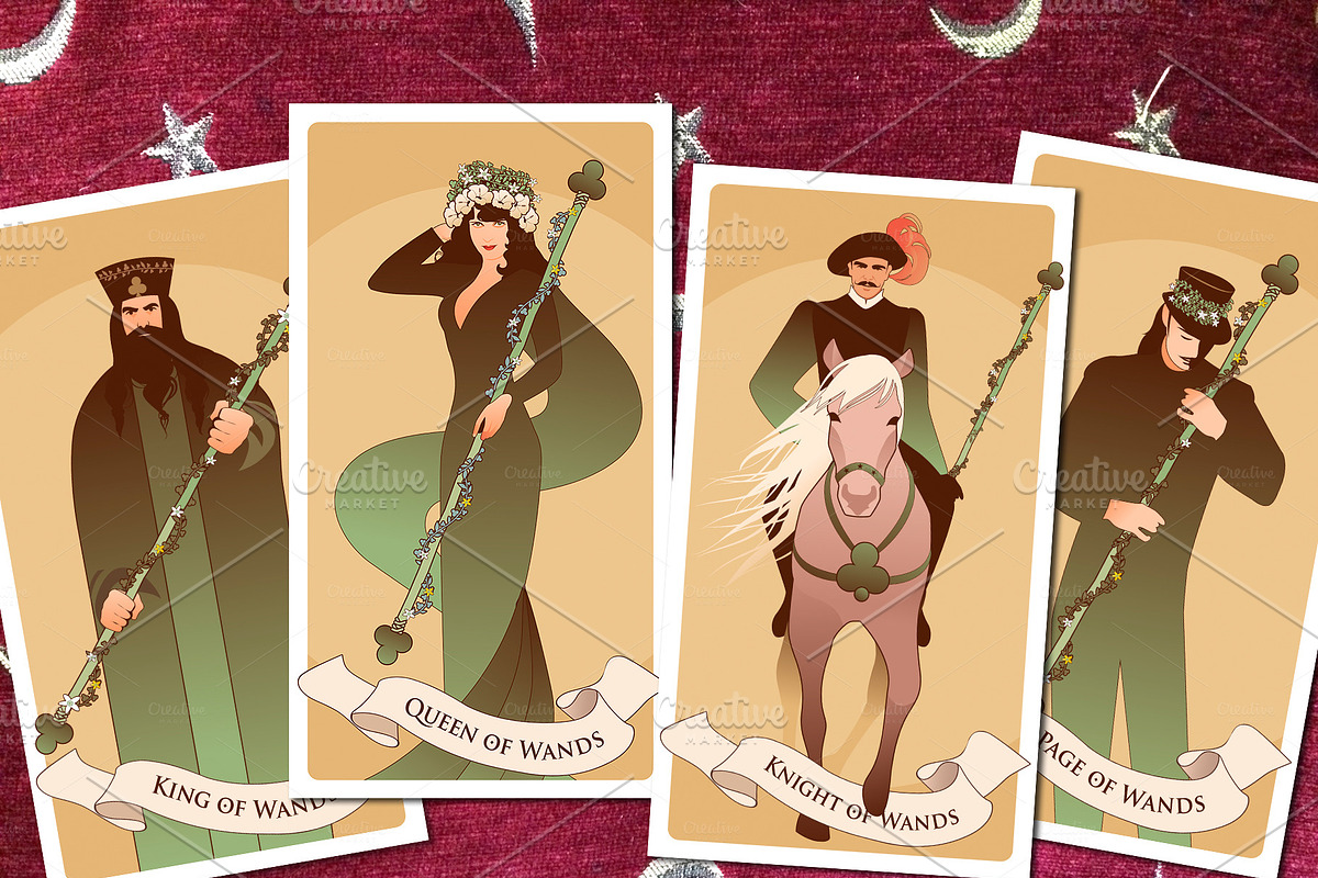 Minor Arcana Tarot Court: Wands in Illustrations - product preview 8