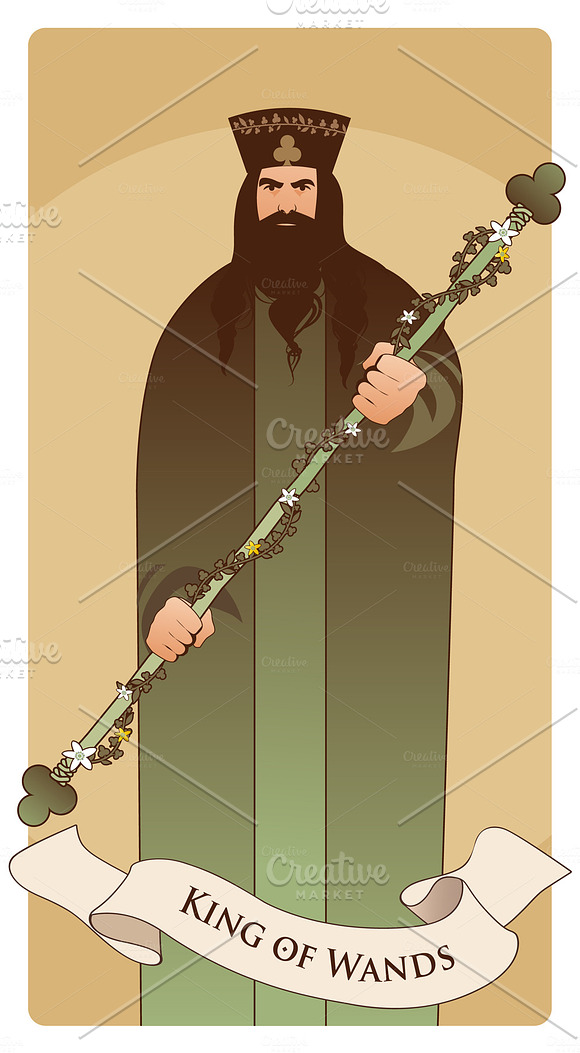 Minor Arcana Tarot Court: Wands in Illustrations - product preview 1