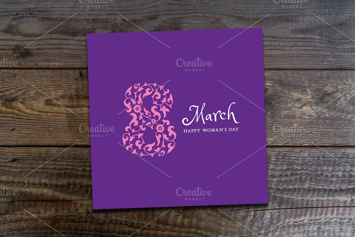 Woman Day Greetnig Card in Card Templates - product preview 8