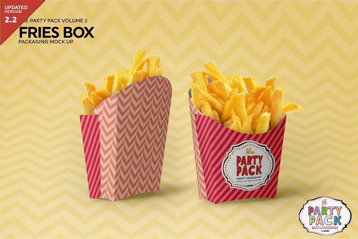 Fries Box Packaging Mockup in Branding Mockups - product preview 8