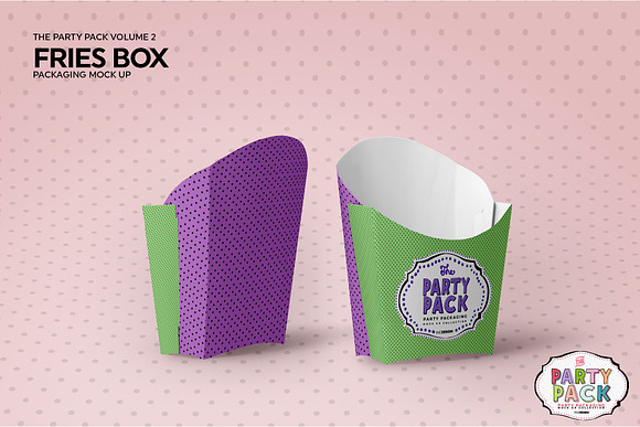 Fries Box Packaging Mockup in Branding Mockups - product preview 2