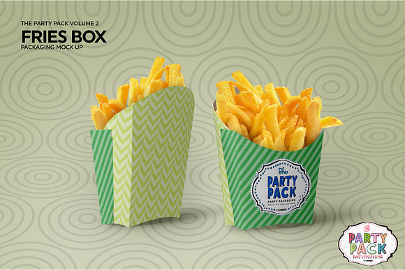 Fries Box Packaging Mockup in Branding Mockups - product preview 3