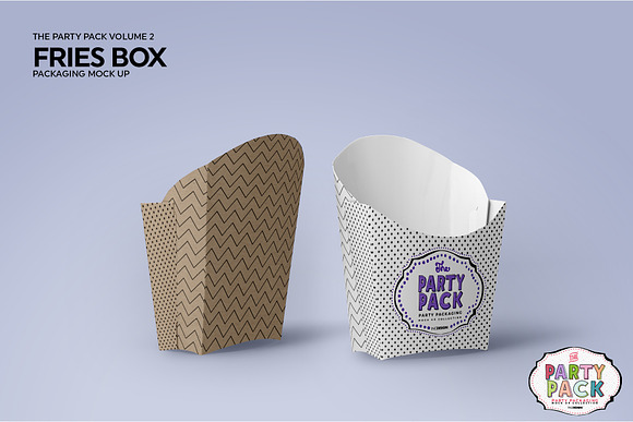 Fries Box Packaging Mockup in Branding Mockups - product preview 4