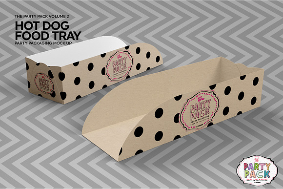 Hot Dog Tray Packaging Mockup in Branding Mockups - product preview 3