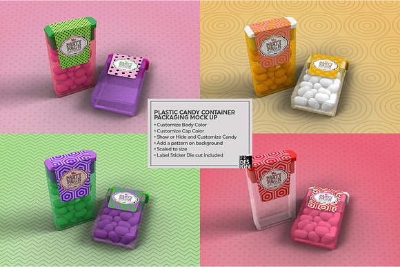 Candy Container Packaging Mockup in Branding Mockups - product preview 1