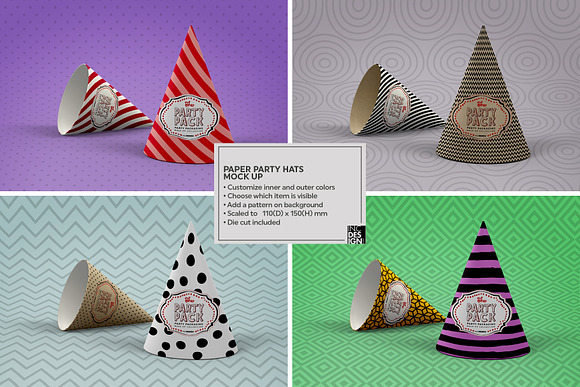 Paper Party Hat Mockup in Branding Mockups - product preview 1