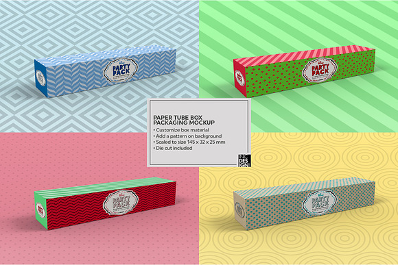 Tube Box Packaging Mockup in Branding Mockups - product preview 1