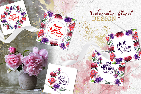 Peony Tenderness Watercolor png in Illustrations - product preview 1