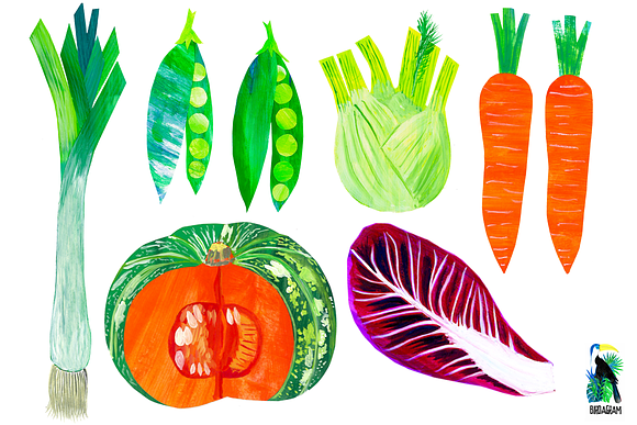 Beautiful Vegetables Clip Art in Illustrations - product preview 3